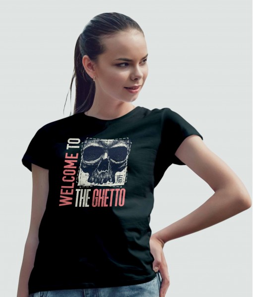 Дамска тениска с щампа Готика The Ghetto skull - TShirtArtShop.com